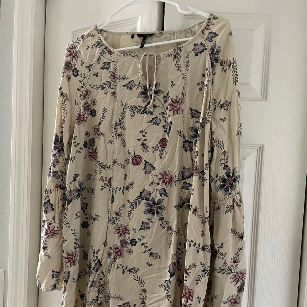 Boho dress, midi length, floral pattern